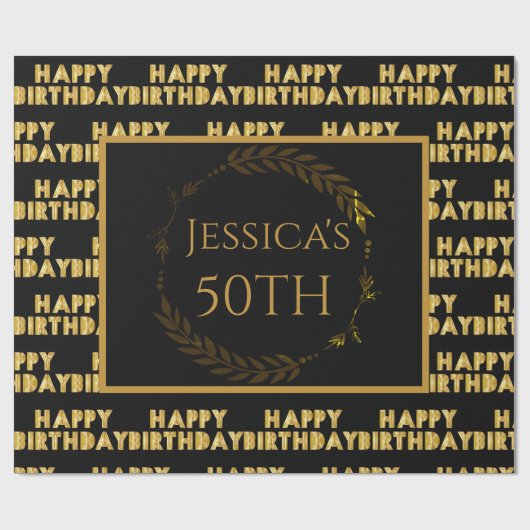 Speciaal 50e-dag goudverlooppapier cadeaupapier (Vlak)