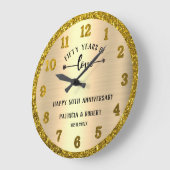 Speciaal 50e Gold Wedding-Jubileum Glitter Grote Klok (Hoek)