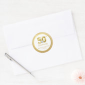 Speciaal 50e Gold Wedding-Jubileum Ronde Sticker (Envelop)