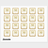 Speciaal 50e Gold Wedding-Jubileum Vierkante Sticker (Vel)