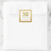 Speciaal 50e Gold Wedding-Jubileum Vierkante Sticker (Tas)