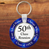 Speciaal 50th Class Reunion Souvenirs, blauw Sleutelhanger (Voorkant)