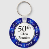 Speciaal 50th Class Reunion Souvenirs, blauw Sleutelhanger (Achterkant)