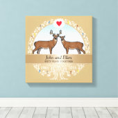 Speciaal 50th Wedding Jubileum, Buck & Doe Canvas Afdruk (Insitu (Houten vloer))