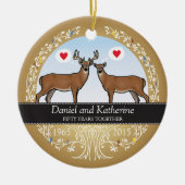 Speciaal 50th Wedding Jubileum, Buck & Doe Keramisch Ornament (Voorkant)