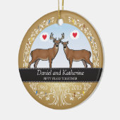 Speciaal 50th Wedding Jubileum, Buck & Doe Keramisch Ornament (Links)