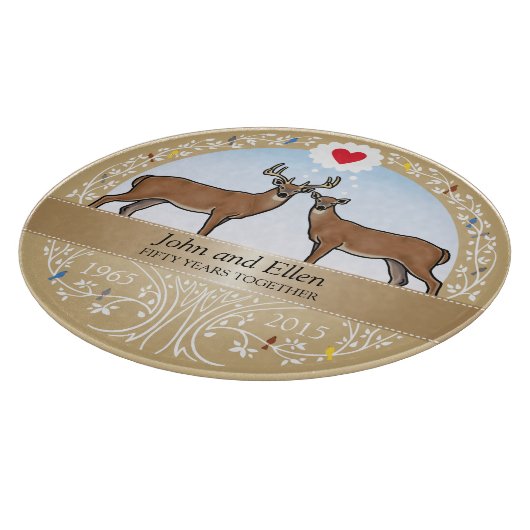 Speciaal 50th Wedding Jubileum, Buck & Doe Snijplank (Hoek)