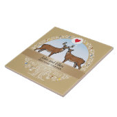 Speciaal 50th Wedding Jubileum, Buck & Doe Tegeltje (Zijkant)