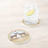 Speciaal 50th Wedding Jubileum, Buck & Doe Zandsteen Onderzetter (Zijkant)