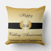 Speciaal 50th Wedding Jubileum Gold Heart Kussen (Voorkant)