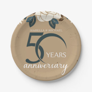 Speciaal 50th Wedding Jubileum Rustic Papieren Bordje