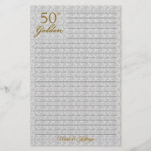 Speciaal 50th Wedding Jubileum Stationery Briefpapier