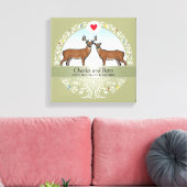 Speciaal 55th Wedding Jubileum, Buck & Doe Canvas Afdruk (Insitu (Woonkamer))