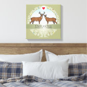 Speciaal 55th Wedding Jubileum, Buck & Doe Canvas Afdruk (Insitu (Slaapkamer))