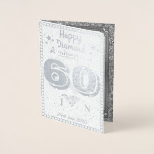 Speciaal 60e Diamond Wedding Jubileum Card Folie Kaarten