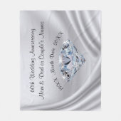 Speciaal 60e Jubileum mandje met diamant Fleece Deken (Voorkant)