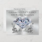 Speciaal 60e Jubileum nodigt u uit, JOUW TEKST Uitnodiging Briefkaart (Voorkant / Achterkant)