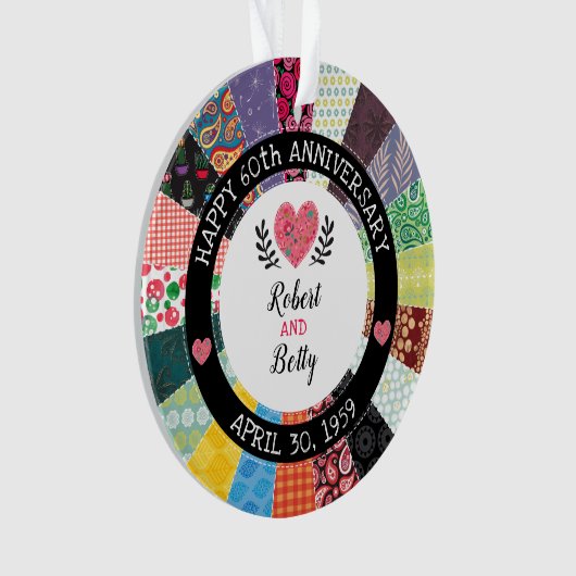 Speciaal 60e Jubileum, patchwork-kwilt Ornament (voorkant)