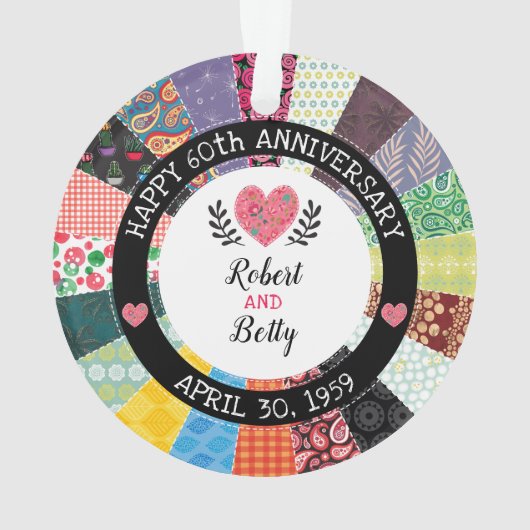 Speciaal 60e Jubileum, patchwork-kwilt Ornament (achterkant)