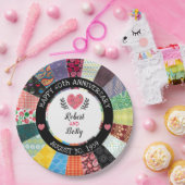 Speciaal 60e Jubileum, patchwork-kwilt Papieren Bordje (Feest)