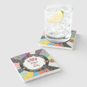 Speciaal 60e Jubileum, patchwork-kwilt Stenen Onderzetter (Zijkant)