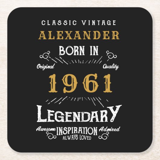 Speciaal 60e verjaardag, 1961  zwart kartonnen onderzetters (Voorkant)