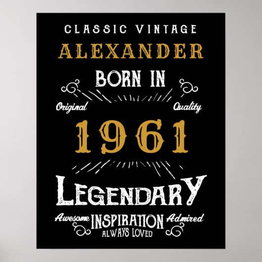 Speciaal 60e verjaardag, 1961  zwart poster (Voorkant)