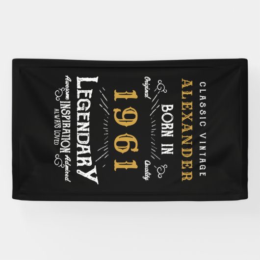 Speciaal 60e verjaardag, 1961 zwart spandoek (Horizontaal)