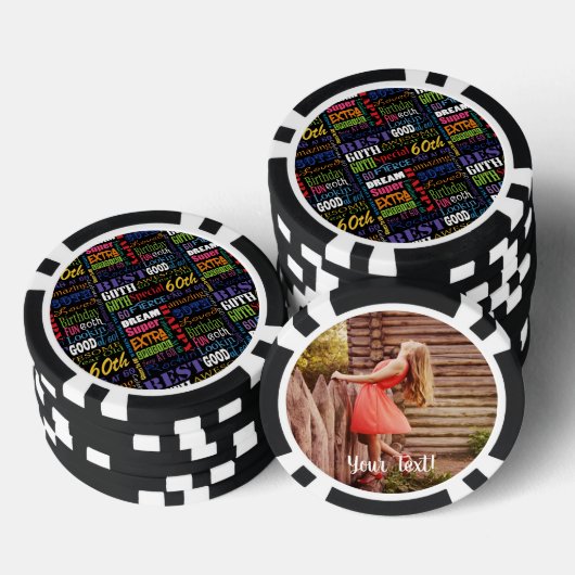 Speciaal 60e verjaardag van het gepersonaliseerd m poker chips (Opstapeling)