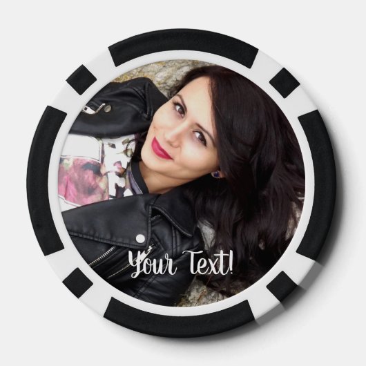 Speciaal 60e Verjaardagsfeestfoto Monogram Poker Chips (Achterkant)