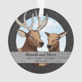 Speciaal 60th Wedding Jubileum, Elk Ornament (achterkant)