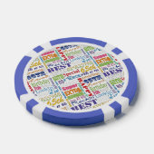 Speciaal 65e verjaardagsfeestje gepersonaliseerd m pokerchips (Enkel)