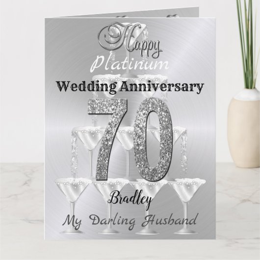 Speciaal 70e Platinum Wedding Jubileum Kaart (Voorkant)