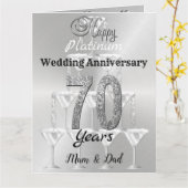 Speciaal 70e Platinum Wedding Jubileum Kaart (Gele Bloem)