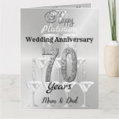 Speciaal 70e Platinum Wedding Jubileum Kaart (Voorkant)