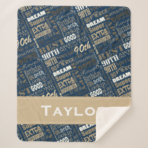 Speciaal 90e geboortedag Fotomonogram Sherpa Deken