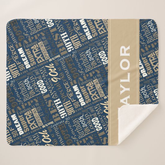 Speciaal 90e geboortedag Fotomonogram Sherpa Deken (Voorkant (horizontaal))