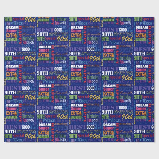 Speciaal 90e verjaardag van het gepersonaliseerd m cadeaupapier (Vlak)