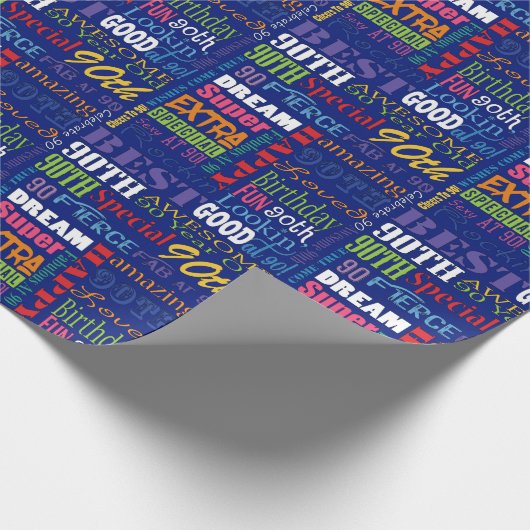 Speciaal 90e verjaardag van het gepersonaliseerd m cadeaupapier (Hoek)