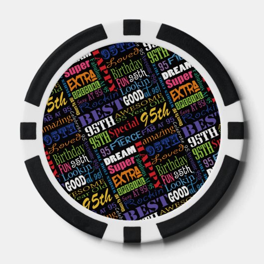 Speciaal 95e verjaardagsfeestje gepersonaliseerd m pokerchips (Voorkant)
