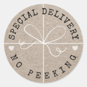 Speciaal aanbod van gesponnen kraftpapier ronde sticker (Voorkant)