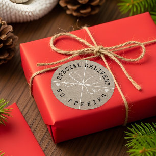 Speciaal aanbod van gesponnen kraftpapier ronde sticker