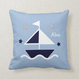Speciaal aangedreven "Nautical/Sailboat/Stars"-pil Kussen