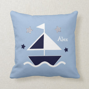 Speciaal aangedreven "Nautical/Sailboat/Stars"-pil Kussen