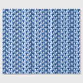 Speciaal aangepast blauw-wit monogram modern cadeaupapier (Vlak)