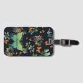 , speciaal aangepast Dark Floral Butterfly-patroon Bagagelabel (Voorkant (horizontaal))