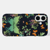 , speciaal aangepast Dark Floral Butterfly-patroon Case-Mate iPhone Case (Achterkant (horizontaal))
