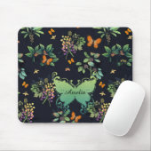 , speciaal aangepast Dark Floral Butterfly-patroon Muismat (Met muis)