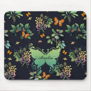 , speciaal aangepast Dark Floral Butterfly-patroon Muismat