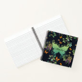 , speciaal aangepast Dark Floral Butterfly-patroon Notitieboek (Binnen)
